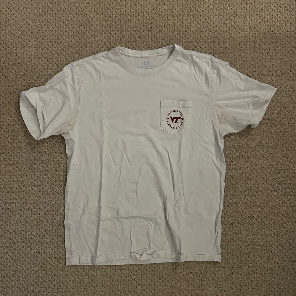 Southern Tide White Virginia Tech Short Sleeve T-Shirt, Size M